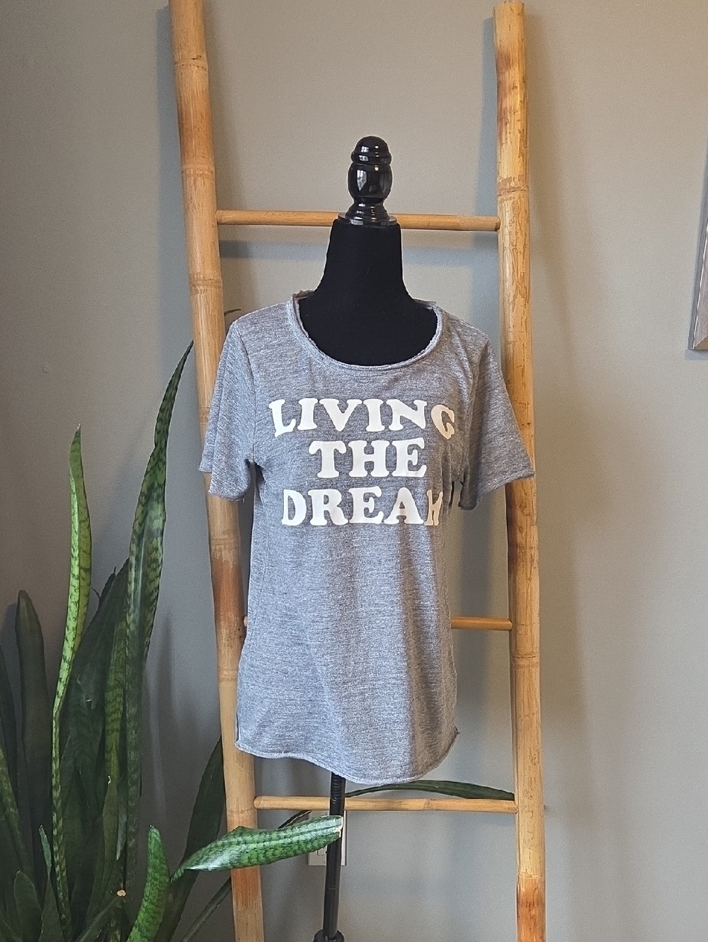 Gray 'Living The Dream' Graphic Tee